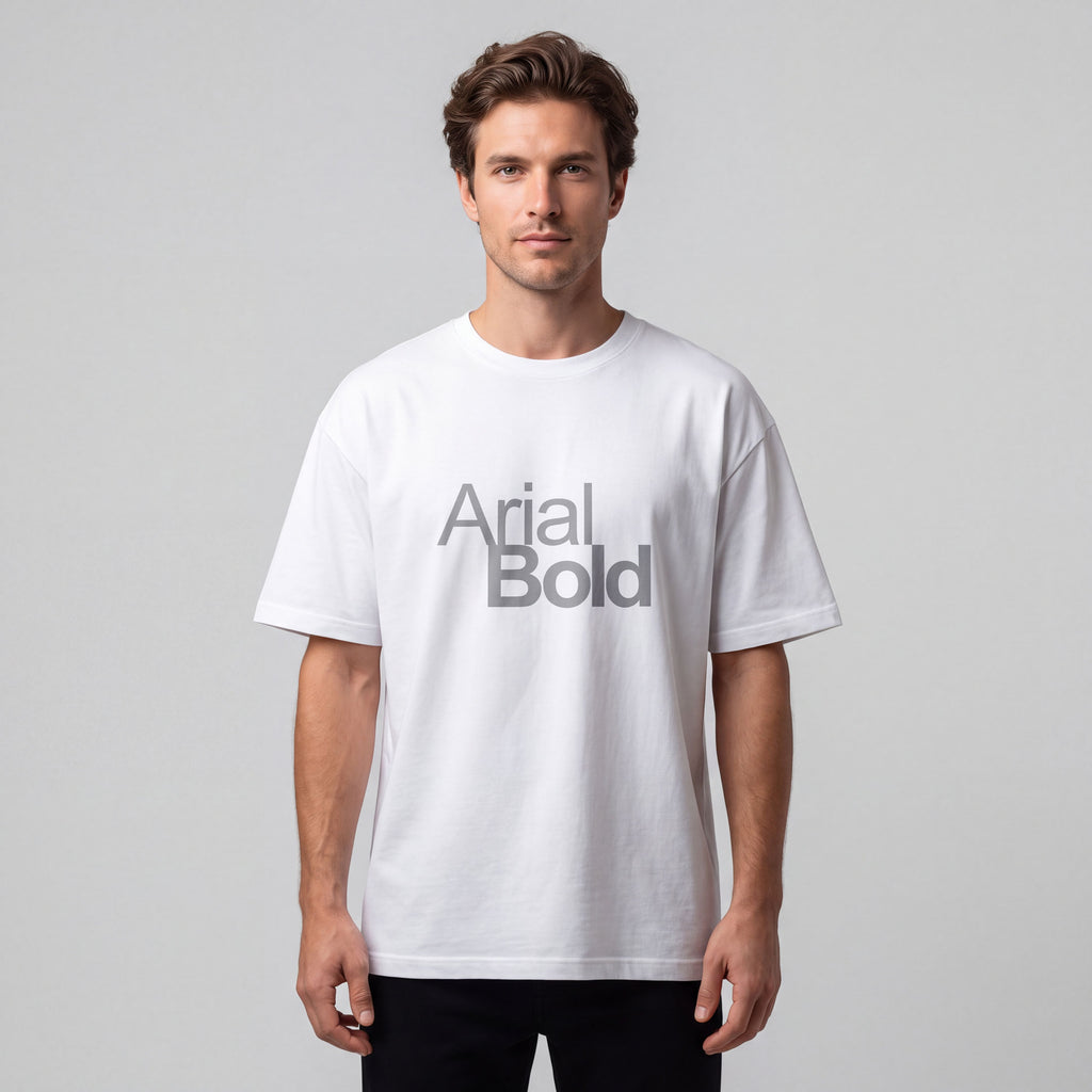 Tipografi Arial | 25 × 25 cm DTF Baskı Transferi