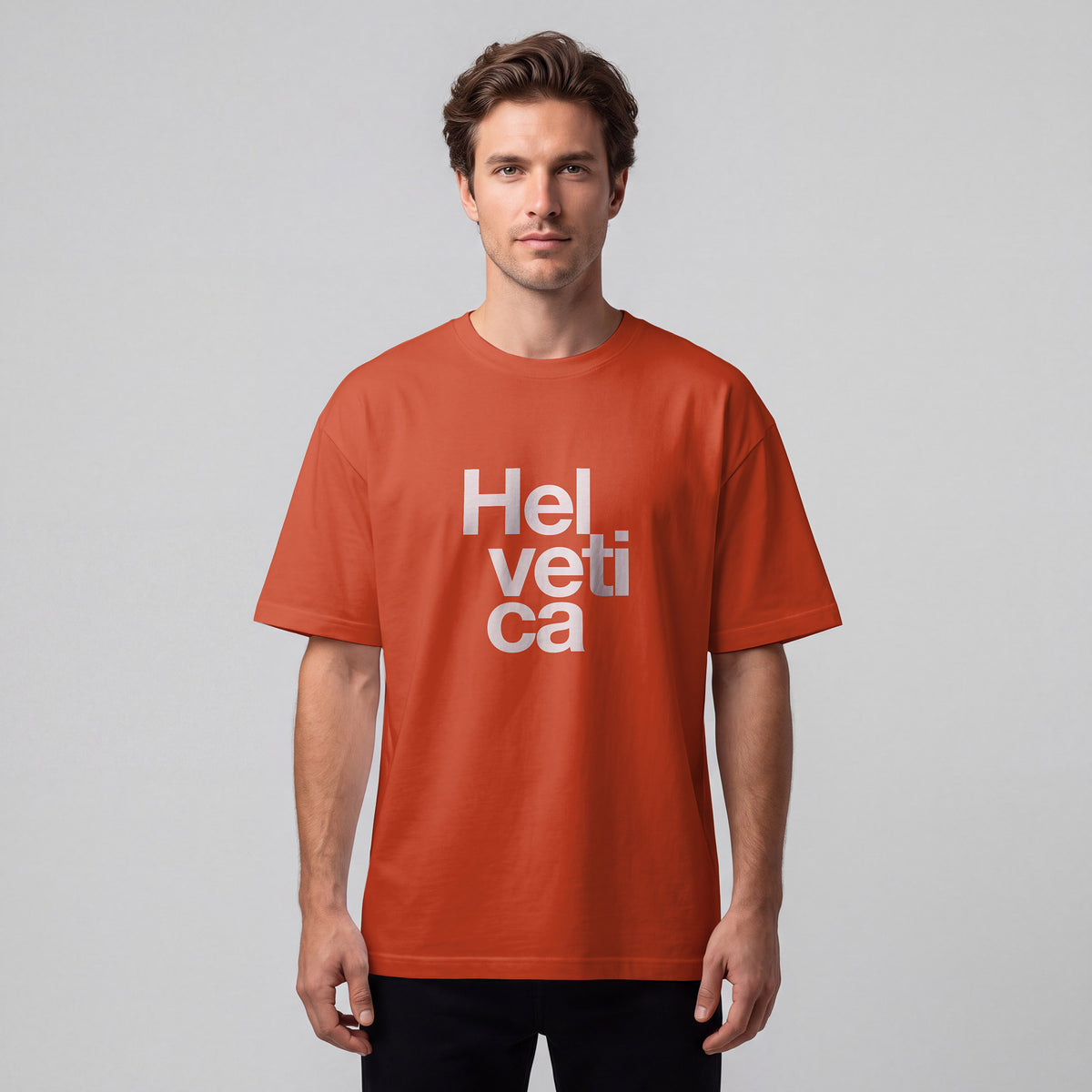 Tipografi Helvetica | 25 × 25 cm DTF Baskı Transferi