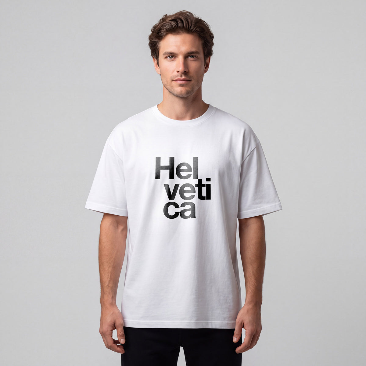 Tipografi Helvetica | 25 × 25 cm DTF Baskı Transferi