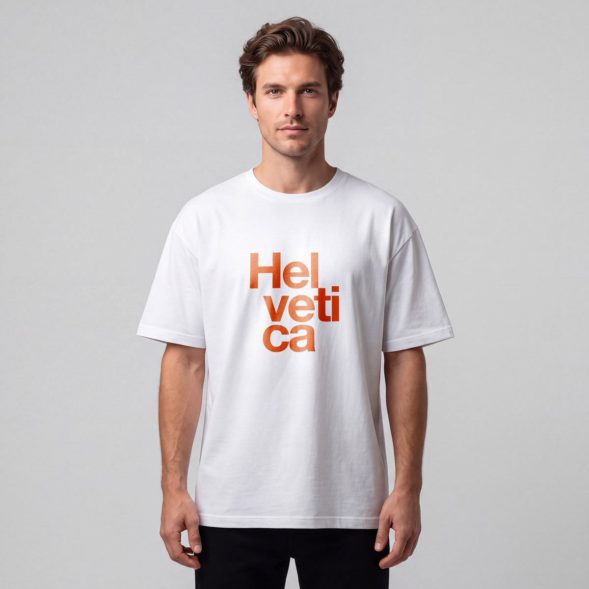 Tipografi Helvetica | 25 × 25 cm DTF Baskı Transferi