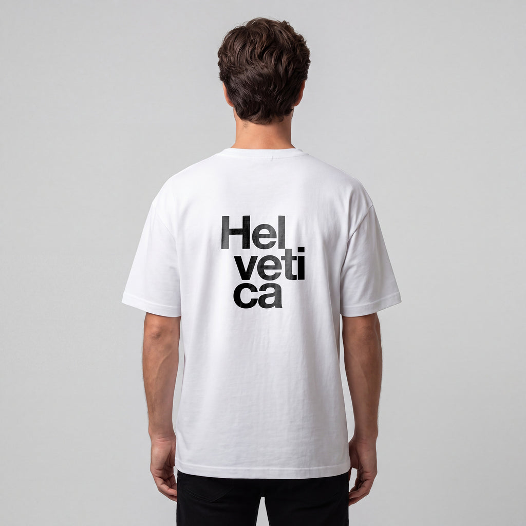 Tipografi Helvetica | 25 × 25 cm DTF Baskı Transferi