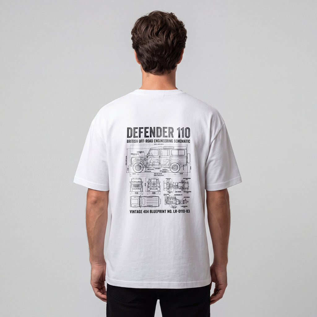 Defender 110 BLUEPRINT | 25 × 30 cm DTF Baskı Transferi