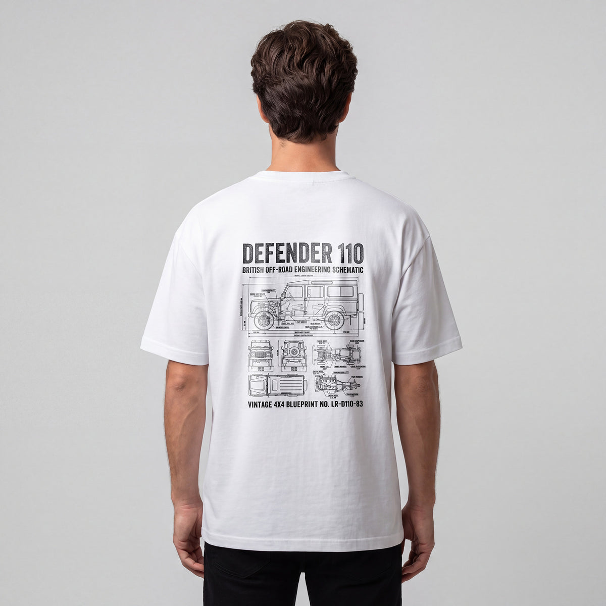 Defender 110 BLUEPRINT | 25 × 30 cm DTF Baskı Transferi